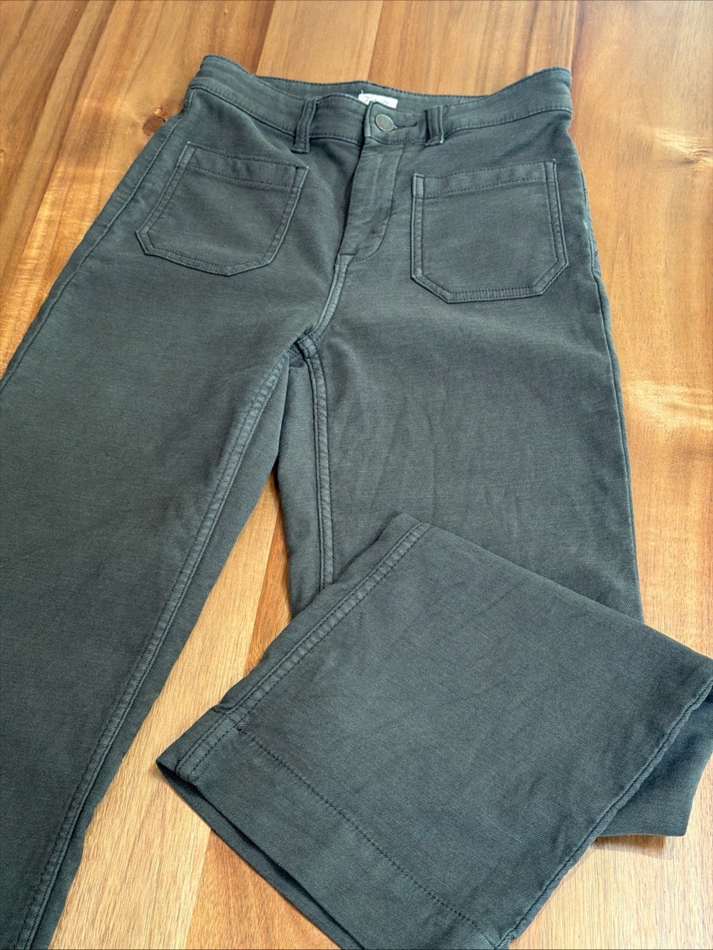 Faherty Stretch Terry Patch Pocket Pant Sz 26 Green